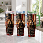 Thank You Firefighters Gift - Personalized Firefighter Tumbler With Handle