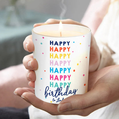 Happy Birthday - Personalized Birthday Candle With Wooden Lid