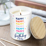 Happy Birthday - Personalized Birthday Candle With Wooden Lid