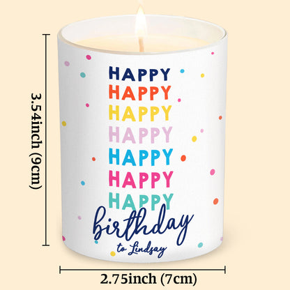 Happy Birthday - Personalized Birthday Candle With Wooden Lid