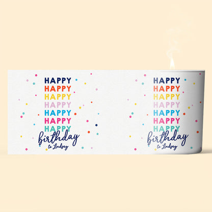 Happy Birthday - Personalized Birthday Candle With Wooden Lid