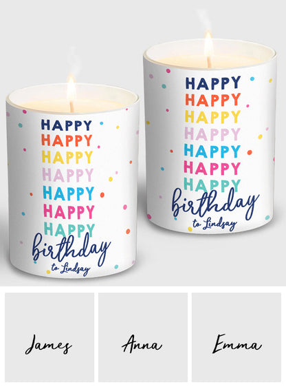 Happy Birthday - Personalized Birthday Candle With Wooden Lid