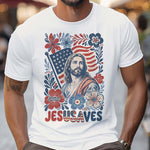 Jesusaves Floral 4th Of July - Personalized Christian T-shirt And Hoodie