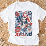 Jesusaves Floral 4th Of July - Personalized Christian T-shirt And Hoodie