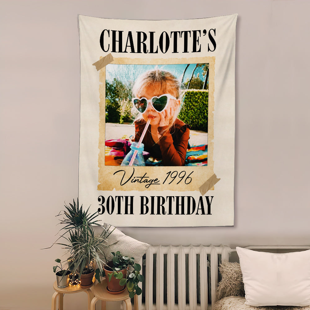 Birthday Gift - Personalized Birthday Wall Tapestry