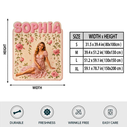 Special Flower Name Blanket - Personalized Self Love Shaped Fleece Blanket