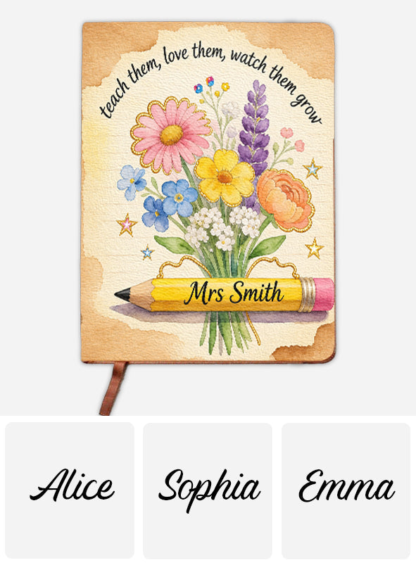 Teacher Gifts Boho Kraft - Personalized Teacher Leather Journal