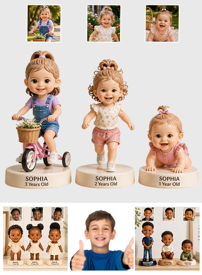 Watching You Grow Memory Set, Parents Gift - Personalized Kid Premium 3D Figurine