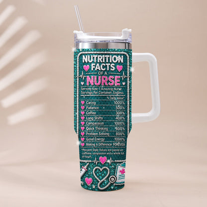 Gift for Nurse - Personalized Nurse Rhinestone Tumbler With Handle