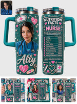Gift for Nurse - Personalized Nurse Rhinestone Tumbler With Handle