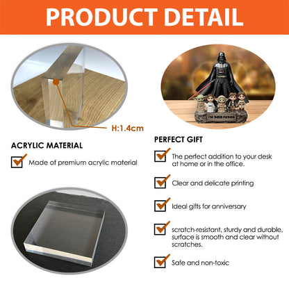 Best Dad In The Galaxy - Christmas Gift for Dad - Personalized The Force Custom Shaped Acrylic Plaque