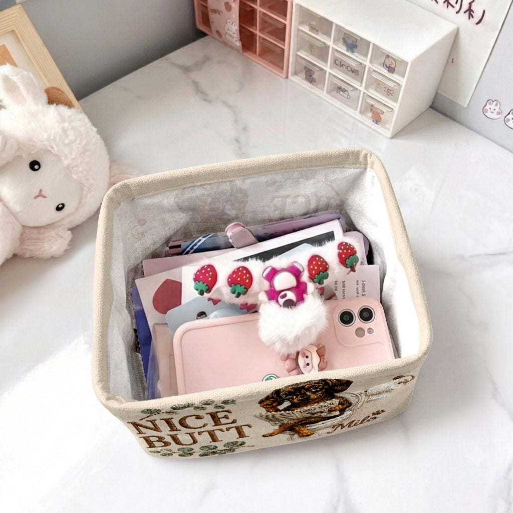 Funny Pet Bathroom Basket - Personalized Dog Rectangle Storage Basket