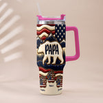 Proud Papa - Personalized Father Tumbler With Handle