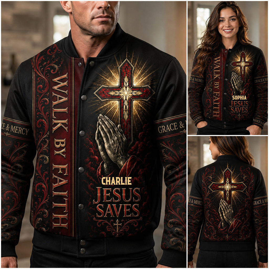 Walk By Faith - Personalized Christian Varsity Jacket