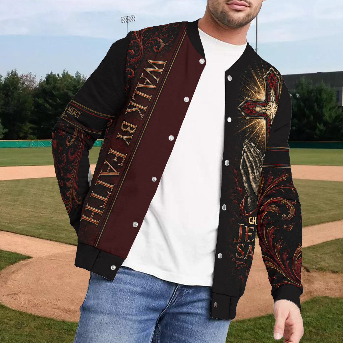 Walk By Faith - Personalized Christian Varsity Jacket