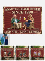 Annoy Each Other Since - Personalized Couple Rectangle Metal Sign