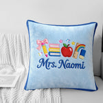 Kawaii School Teacher Gift Personalized - Personalized Teacher Faux Fur Square Pillow