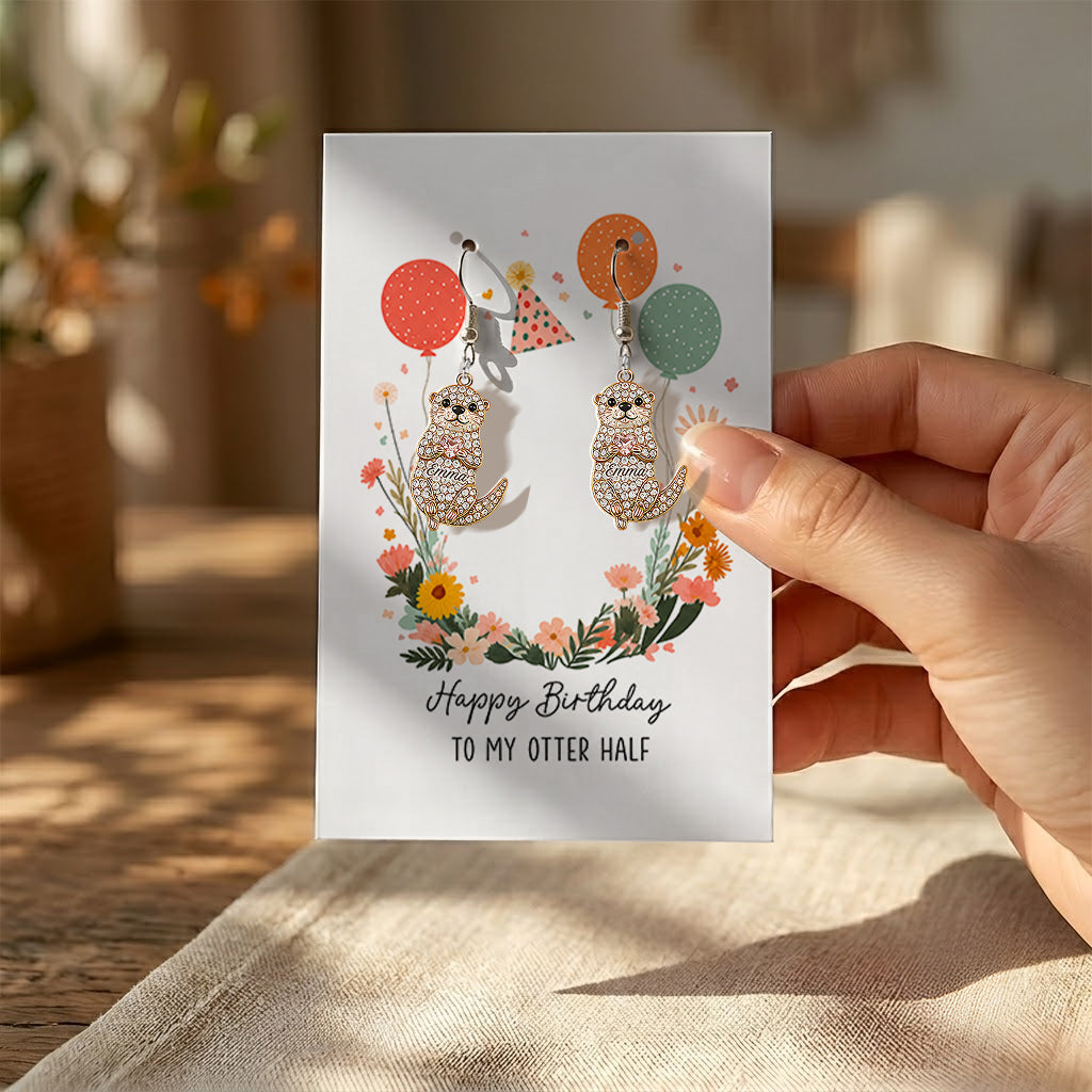 Happy Birthday - Personalized Birthday Earrings With Card