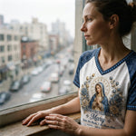 Protected By Mary - Personalized Christian Fully Printed V-Neck T-Shirt