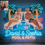 Any Photo Backyard, Pool & Patio - Personalized Couple Neon LED Light Sign