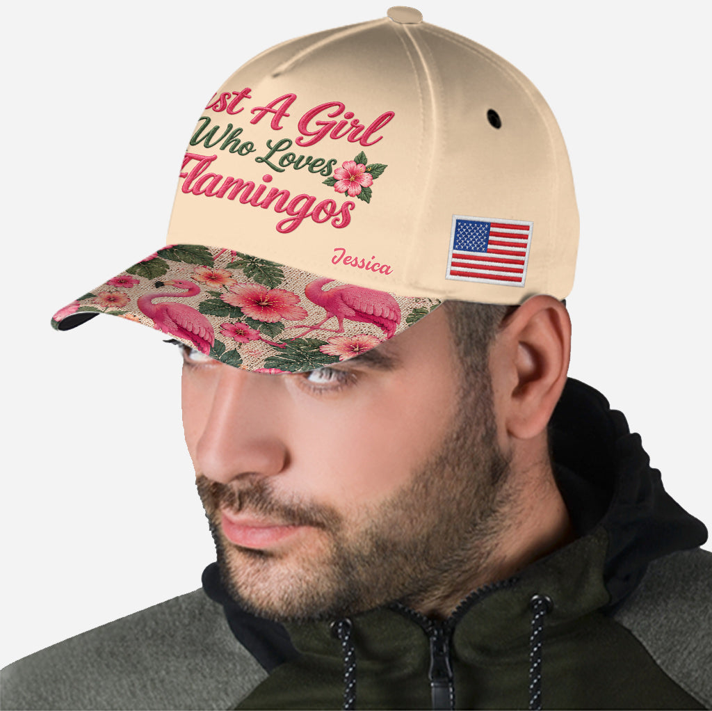 Just A Girl Who Loves Flamingos - Personalized Flamingo Classic Cap