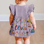 School Days, Sweet Smiles - Personalized Kid Kid Ruffle Sleeve Dress