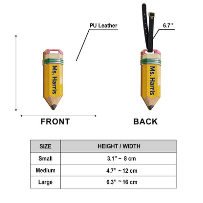 Pencil-Shaped Teacher Gift - Pencil Luggage Tag - Personalized Teacher Luggage Tag