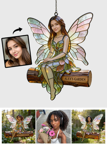 Custom Fairy Garden From Any Photo - Personalized Gardening Window Hanging Suncatcher Ornament