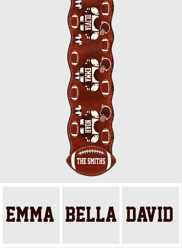 Merry Christmas Our Family - Personalized Football Custom Shape Table Runner