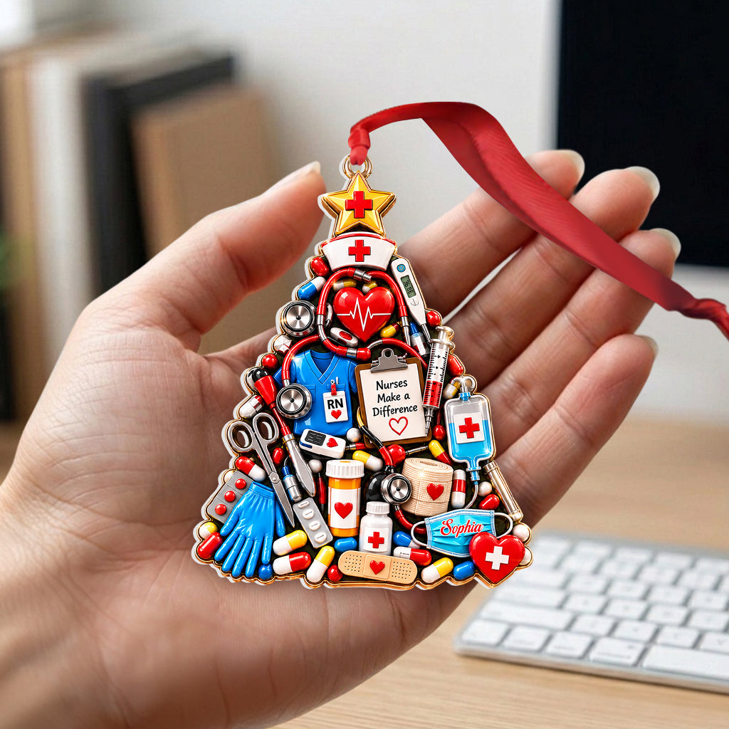 Nurse Gift Idea, Nurse Christmas Decor - Personalized Nurse Premium 3D Ornament
