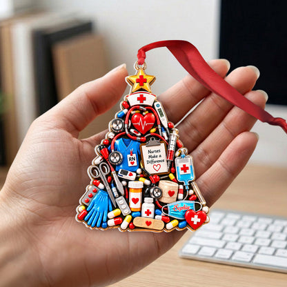 Nurse Gift Idea, Nurse Christmas Decor - Personalized Nurse Premium 3D Ornament