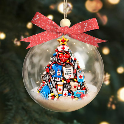 Nurse Gift Idea, Nurse Christmas Decor - Personalized Nurse Premium 3D Ornament