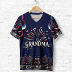 Patriotic Grandma Shirt - Personalized Grandma Fully Printed V-Neck T-Shirt