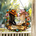 Western, Cowboy Cowgirl Couple Gift - Personalized Western Outfit Window Hanging Suncatcher Ornament