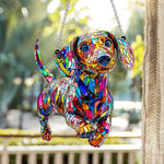 Love Dachshunds - Personalized Dachshund Window Hanging Suncatcher Ornament