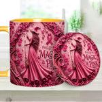 Fueled By Magic & Pink - Personalized Breast Cancer Awareness Accent Mug & Coaster