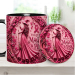 Fueled By Magic & Pink - Personalized Breast Cancer Awareness Accent Mug & Coaster