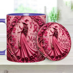 Fueled By Magic & Pink - Personalized Breast Cancer Awareness Accent Mug & Coaster