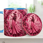 Fueled By Magic & Pink - Personalized Breast Cancer Awareness Accent Mug & Coaster