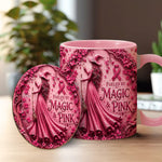 Fueled By Magic & Pink - Personalized Breast Cancer Awareness Accent Mug & Coaster