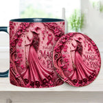 Fueled By Magic & Pink - Personalized Breast Cancer Awareness Accent Mug & Coaster