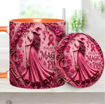 Fueled By Magic & Pink - Personalized Breast Cancer Awareness Accent Mug & Coaster