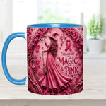 Fueled By Magic & Pink - Personalized Breast Cancer Awareness Accent Mug & Coaster