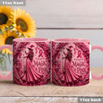 Fueled By Magic & Pink - Personalized Breast Cancer Awareness Accent Mug & Coaster