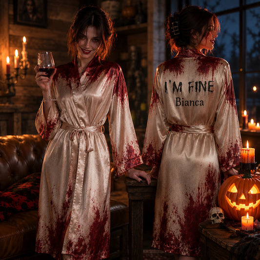 Happy Halloween - Personalized Halloween Satin Robe