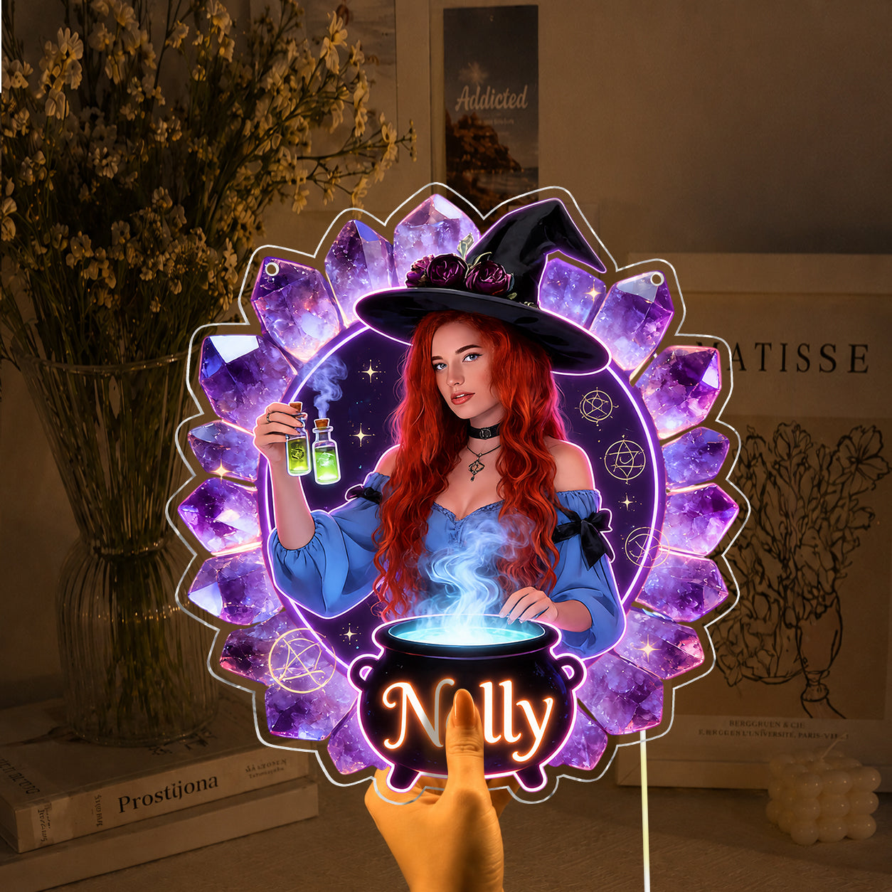 The Witch Is In - Personalized Witch Neon LED Light Sign