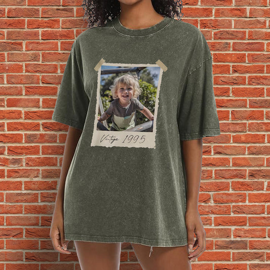 Birthday Gift - Personalized Birthday Washed T-Shirt