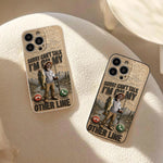 I'm On My Other Line, Fishing Lover Gift - Personalized Fishing 3D Embossed Leather Phone Case