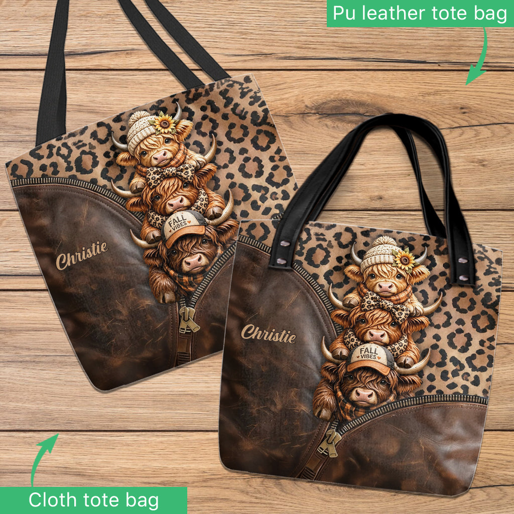 Love Highland Cows - Personalized Highland Cow Tote Bag