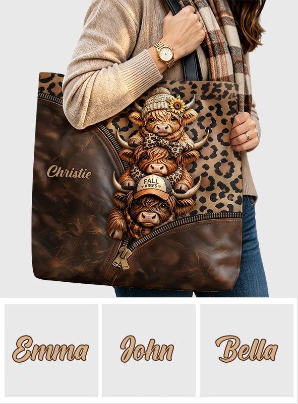 Love Highland Cows - Personalized Highland Cow Tote Bag